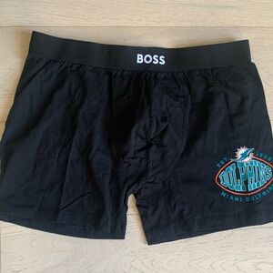 BOSS Black Boxer Briefs with Dolphins Logo